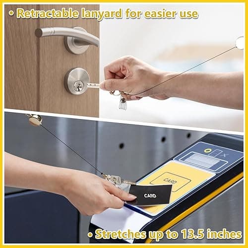 YAVVOZH Teacher Lanyard with Id Holder, Cute Lanyards for Id Badges Keys, Retractable Natural Wooden Beaded Lanyard for Women, Gold Teach thumbnail 6