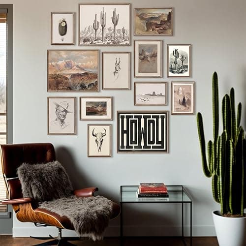 Western Decor Vintage Western Wall Decor,Farmhouse Cowboy Decor Wall Art,Boho Ranch Landscape Art Prints Canyons Cacti Desert Southwestern Wall Decor Aesthetic Pictures,Rustic Southwestern Artwork Prints for Room Bedroom Bathroom Decoration,Unframed thumbnail 7