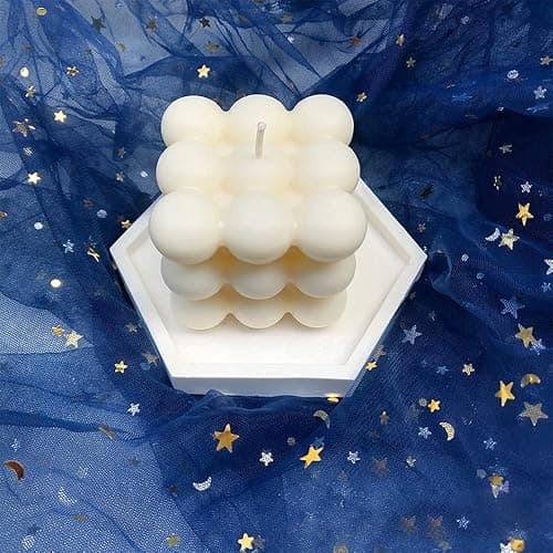 Heyumybit Lot de 2 Bougies à Bulles Faites à la Main,Cubiques Bougies,Bougies Parfumées Naturelles et Parfumées,Bougie Décorative en Cire de Soja Naturelle Faite à la Main thumbnail 7