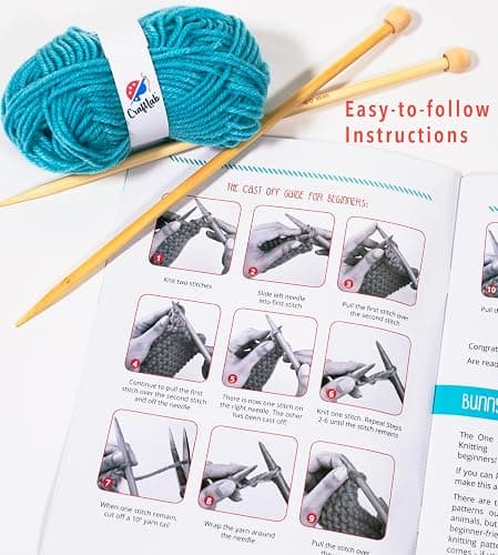 CraftLab Knitting Kit for Beginners, Kids Adults Seniors Includes All Knitting Supplies: Wool Yarn, Knitting Needles, Yarn Needle and Instructions – Fantastic DIY Gift Learn to Knit Arts & Crafts Kit thumbnail 6
