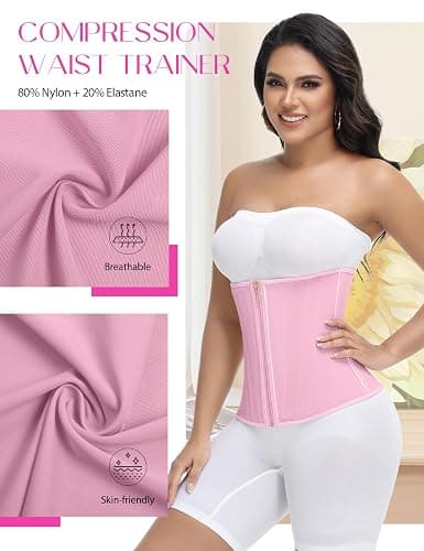 SHAPSHE Waist Trainer for Women Tummy Control Workout Waist Cincher Corset Shapewear Postpartum Body Shaper with Zipper Hook thumbnail 8