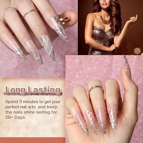 Modelones Nail Polish Remover, Acetone Nail Polish Remover and Glitter Sparkle Reflective Gel Rose Soak Off 8 Fl Oz for Nail Art Design LED Manicure Salon DIY at Home 1 PCS, Rose thumbnail 7