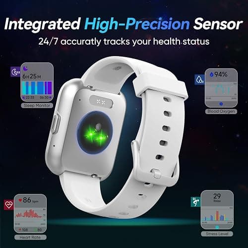 Fitpolo Smart Watches for Men/Women, 1.8'' Alexa Built-in Fitness Tracker Watch with Bluetooth Calls, IP68 Waterproof, Heart Rate/Sleep/SpO2/Stress Monitor, 110 Sport Modes for Android & iPhone thumbnail 4
