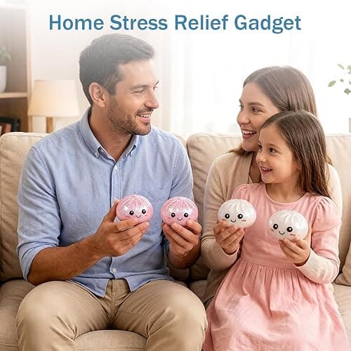 Dumpling Squishies, Glitter Dumpling Mystery Box, Colorful Dumplings Stress Balls Fidget Sensory Toy, Stocking Stuffers with Food Steamer Stretchy Desk Toys (Glitter White) thumbnail 4