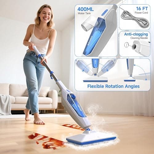 SENMO Steam Mop, 14-in-1 Detachable Steam Cleaner for Home and Floor, 1300W 228°F Deep Cleaning MultiPurpose Floor Steamer with 14 Attachments for Hardwood Floors, Tile, Grout, Furniture, Carpet, Wall thumbnail 6