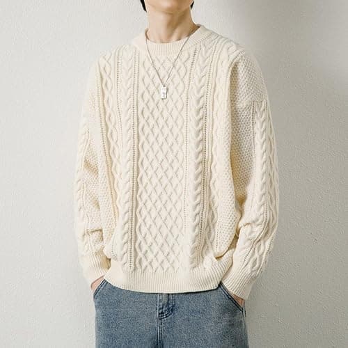 white cable knit sweater thumbnail 2