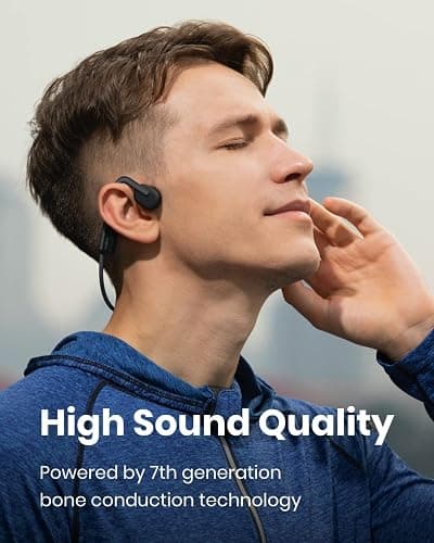 SHOKZ OpenMove - Open-Ear Bluetooth Sport Headphones, Bone Conduction Wireless Earphones, Sweatproof for Running and Workouts, with Sticker Pack, Grey thumbnail 7