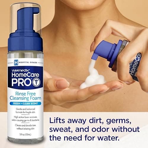 Welmedix No Rinse Cleansing Foam - Rinse Free & Waterless Body Wash | 3-in-1 Shampoo & Foaming Cleanser - Hospital Grade & pH Balanced - Gentle on Sensitive Skin - 5oz thumbnail 6