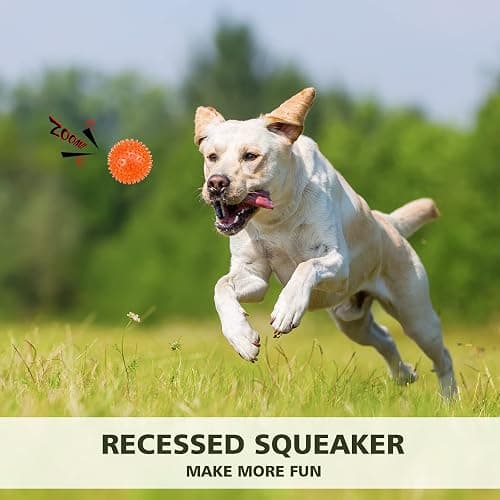 petizer 3-Pack 3.5” Squeaky Dog Toy Balls, Floating Dogs Pool Balls, Dog Spiky Balls, Interactive Fetch Toys for Puppy, Dog Chew Toys - Safe, BPA Free thumbnail 5