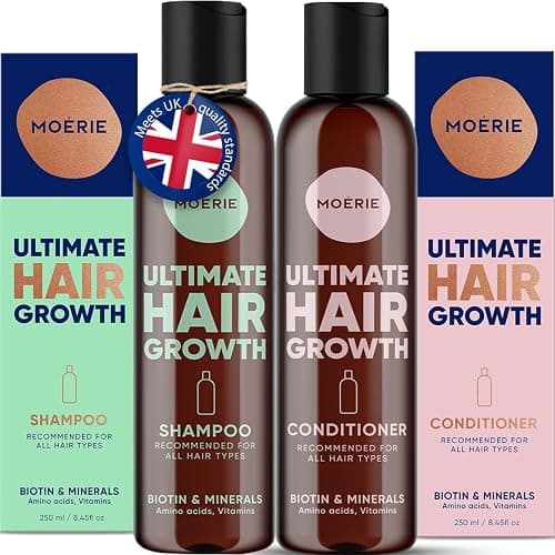 Moerie Mineral Shampoo & Hair Conditioner Set – For Longer, Thicker, Fuller Hair - Vegan Hair Products – Paraben Free Hair Products – All Hair Types – Reverse Hair Loss - 2 x 8.5 fl oz (251ml) - Image 1