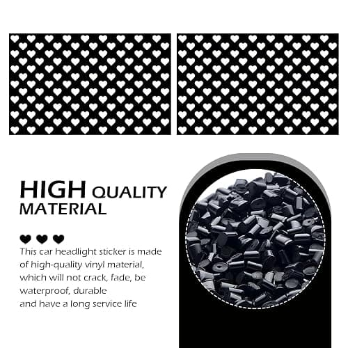 Bawkars 2 PCS Car Heart Rear Tail Light Stickers, 18.9" L x 11.81" Waterproof Heart Pattern Taillight Stickers, Self-Adhesive PVC Cute Decorative Decals, Universal for Most Cars (Black) thumbnail 4