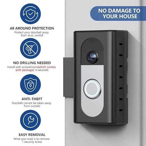 KIMILAR Anti-Theft Video Doorbell Mount Compatible with Ring/Blink Wireless Video Doorbell, Adjustable Mounting Bracket Accessories for Houses, Apartments, Businesses, Not for Blink 2nd Gen thumbnail 4