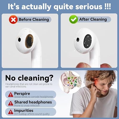 Wowwat for AirPods Cleaning Kit with Cleaner Pen&Cleaning Putt-White | 48 Pack Multifunction Deep Cleaner Tool Headphones for Airpods Pro 4 3 2 1 Generation Phone Charging Port,Earbuds thumbnail 5