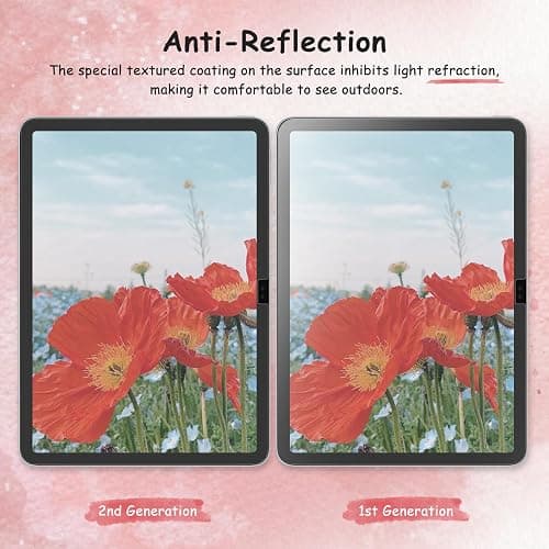 BERSEM 2 Stück Papier Schutzfolie Kompatibel mit iPad (A16) 11./10. Gen (2025/2022) & iPad Air 11 Zoll M4/M3/M2 (2026/2025/2024), Mattes PET Folie zum Zeichnen, Blendschutz, Schreiben wie Papier thumbnail 5