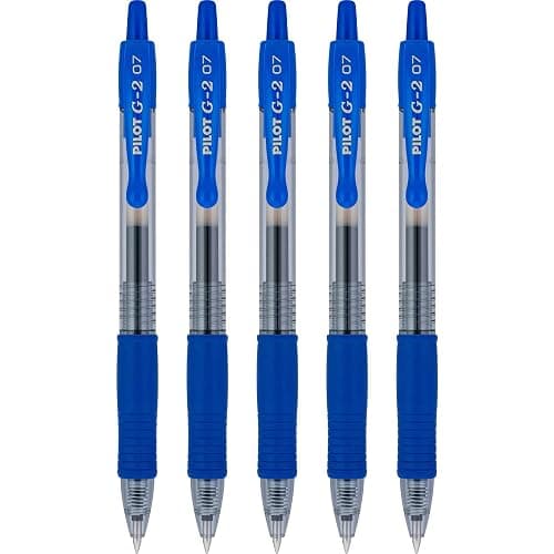 Pilot G2 Premium Gel Roller Pens, Fine Point 0.7 mm, Blue Ink Pens Fine Point, Pack of 5 - Ideal for School, Journaling, and Office Writing thumbnail 4