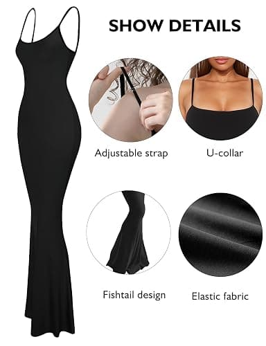 Buauty Womens Summer Dress Bodycon Maxi Dress Sleeveless Casual Long Dresses 2025 Spaghetti Strap Slip Elegant Evening Party thumbnail 4