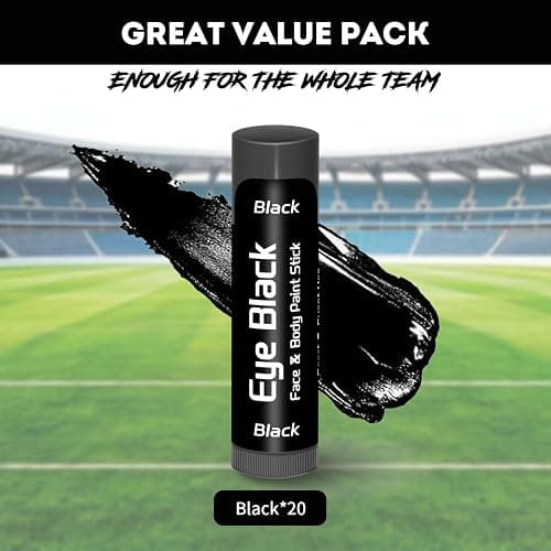 20 Pack Eye Black Sticks,Sports Paint for Football Baseball Softball | Anti-Glare & Sweat Resistant Eye Black for Game Day, Easy Wash Sports Gear Accessories for Teams, Coaches, Moms & Gifts thumbnail 2