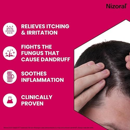 Nizoral Anti-Dandruff Treatment Shampoo with Ketoconazole, 1 x 60ml | Treats and prevents dandruff, clinically proven to control itchy & flaky scalps, soothes infammation thumbnail 4
