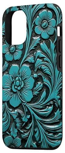 Western & Cowgirl, Country, Boho Floral, Turquoise Teal Case for iPhone 12/12 Pro thumbnail 2