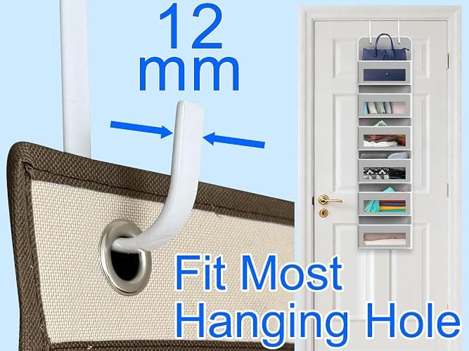Mars-Rock Over Door Hooks w/Plastic Coat I: WT 5.5" Fit 0.5" to 2" Door 4Pcs thumbnail 4