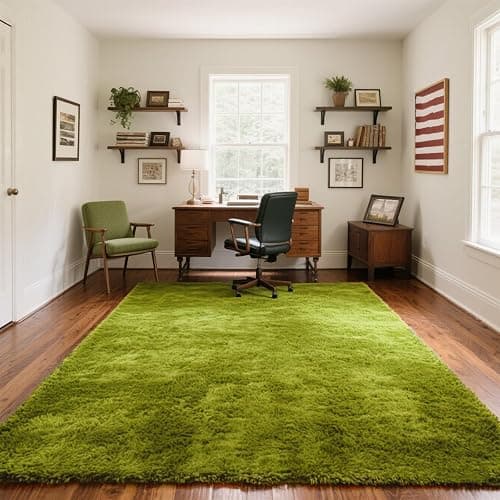 Green Grass Area Rugs for Bedroom Living Room, 9x12 Fluffy Fuzzy Shaggy Carpet for Kids Playroom Nursery Room, Thick Soft Plush Mat for Kids Baby Boys Teen Dorm Home Decor Aesthetic thumbnail 6