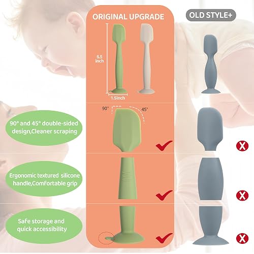 MAIKKB Diaper Spatula with Case, 3 Pack Baby Diaper Cream spatulas with 3 Storage Boxes, Soft Silicone Diaper Cream Applicator Butt Paste Spatula with Suction Base Full Size thumbnail 6