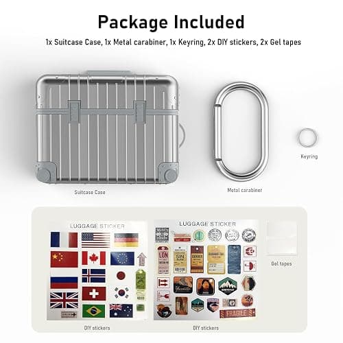 AirPods Pro 2 Case Cover, KOREDA Cute Funny Suitcase Design Hard Case for Airpods Pro 2nd Generation/1st Generation (2023/2022/2019) with Cleaner Kit, Silver thumbnail 5