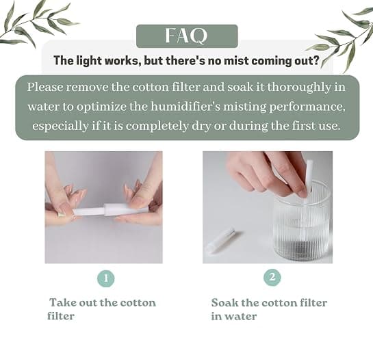 Mini Humidifier for Bedroom, Ultrasonic Cool Mist USB Powered Cute Bathtub Small Air Humidifier. Portable Bedroom Desk Plants & Baby Nursery. Home Decor. Silent & Auto Shut-Off (Bunny) thumbnail 6