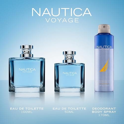 Nautica Voyage Eau De Toilette, Cologne and Fragrance For Men, Fresh, Romantic, Fruity Scent Woody, Aquatic Notes of Apple, Water Lotus, Cedarwood, and Musk Ideal Day Wear, Long Lasting 3.3Fl oz thumbnail 7