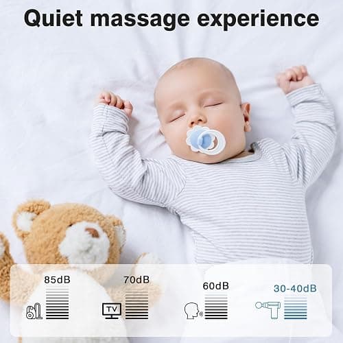 cotsoco Mini Handheld Massage Gun, Massage Gun with 6 Speeds, Cordless Muscle Massager with 4 Heads,Type-C Charging, Travel Size, Best Gifts-Grey thumbnail 7