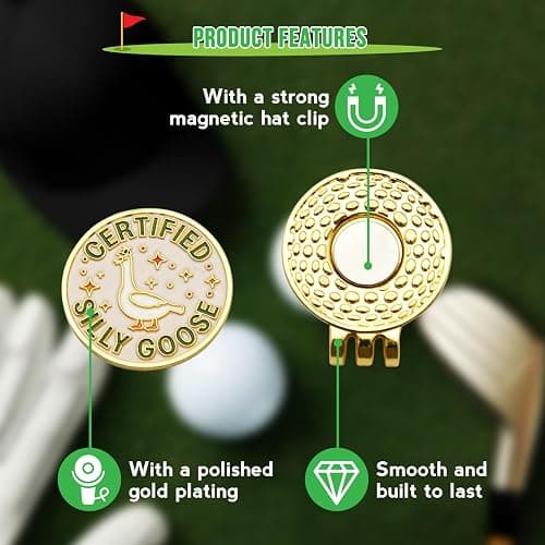 WUSUTE Funny Certified Goose Golf Ball Marker, Unique Magnetic Hat Clip for Golfers, Cool Golf Accessories for Men Women Golf Lovers thumbnail 5
