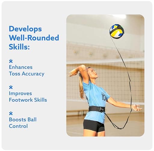 MOTOMY™ Volleyball Training Equipment Aid ‘VolleyPal’ – Solo Rebounder Trainer for Serve, Spike, Set & Pass; Indoor and Outdoor Practice Gear Gifts for Beginners & Experts thumbnail 8