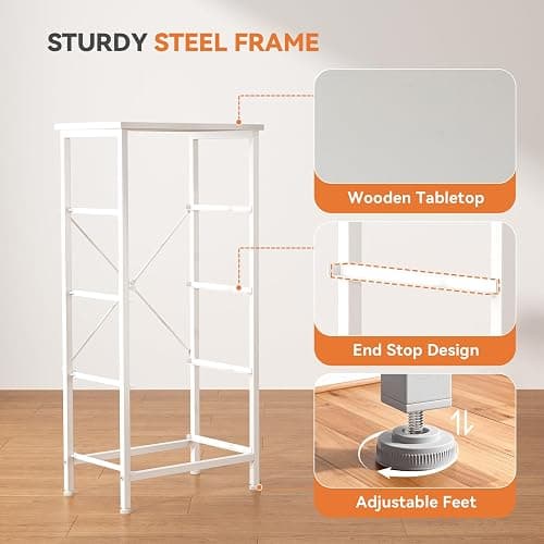 Sweetcrispy Dresser for Bedroom, 4 Drawer Storage Cabinet, Tall Nightstand | Small Fabric White Dresser for Closet, Chest of Drawers, Closet Organizer, Home Furniture, Sturdy Frame thumbnail 5
