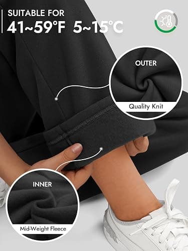 ATHMILE Womens Sweatpants 2025 Fall Baggy Wide Leg Sweatpant Fleece Lined Straight Leg Sweat Pants thumbnail 2