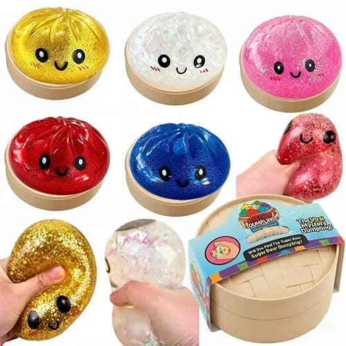 Glitter Dumpling Squishy,Dumpling Squishy Mystery Box,Squeeze for Stress Relief (Glitter Random-1pc) - Image 1