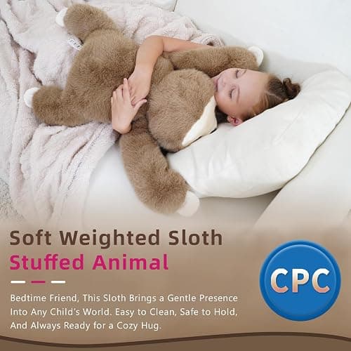 YGZE Weighted Sloth Stuffed Animal – 25 Inch, 4 lbs Plush Lying Toy for Kids and Adults – Soft and Cozy Weighted Companion for Bedtime, Gifting, and Everyday Comfort thumbnail 5