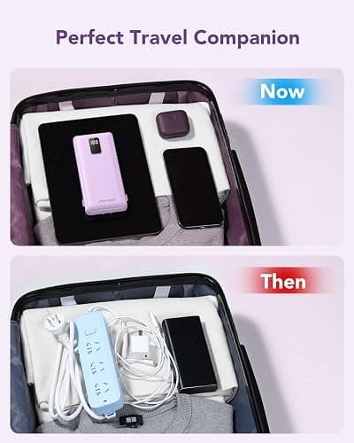 charmast Portable Charger with Built-in Cables & Wall Plug, 10000mAh Portable Power Bank, External Battery Pack Travel Essentials Compatible with iPhone 16/15/14/13, Samsung, iPad etc thumbnail 6