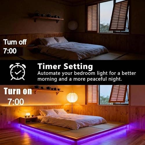 DAYBETTER Smart RGB Led Strip Lights, 150ft Led Lights for Bedroom with App Control, Multicolor Changing Led Light Strips Apply for Home Decor, Living Room, Kitchen, Home Party Decoration thumbnail 5