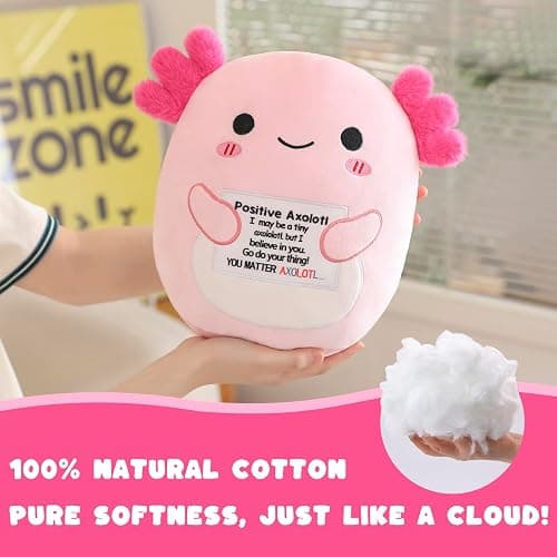 TOYSYM Axolotl Plush Toy, Inspirational Support Cute Axolotl Stuffed Animal, Toys Axolotls Stuff Plush Pillow Soft Plushie Doll Gifts Home Decoration for Girls Boys Kids Toddler thumbnail 6