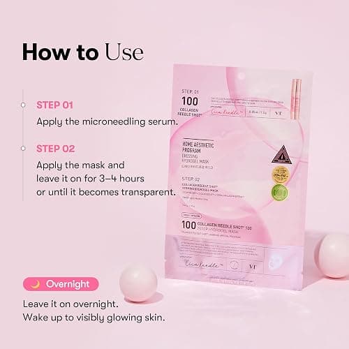 VT COSMETICS Collagen Reedle Shot 100 2-Step Hydrogel Mask (34.5g x 4ea), Firming & Elasticity Care, Exosome 500Da, Fine Lines, Hydrating Overnight Melting Mask, Korean Skincare, Facial Gel Mask thumbnail 6