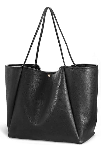 HOXIS Oversize Vegan Leather Tote Women Weekender Bag Shopper Handbag Travel Purse - Image 1