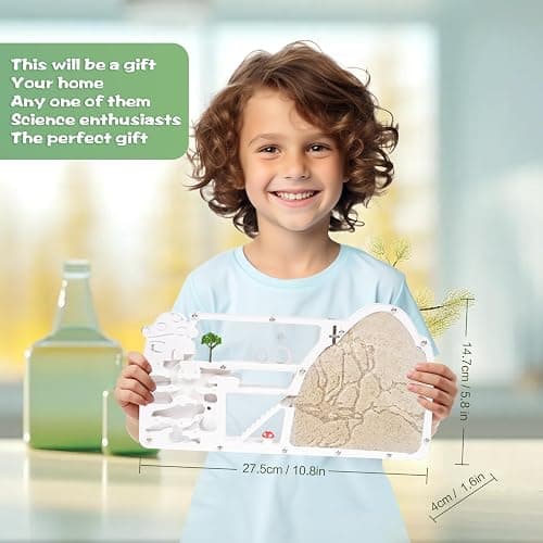 Ant Farm Castle - Large Viewing Area - Care for Live Ants - Ant Colony Observation Kits with Sand Habitat - Educational Science Gifts for Boys, Girls - Ant Farms for Kids, Adults, Student (Yellow) thumbnail 2