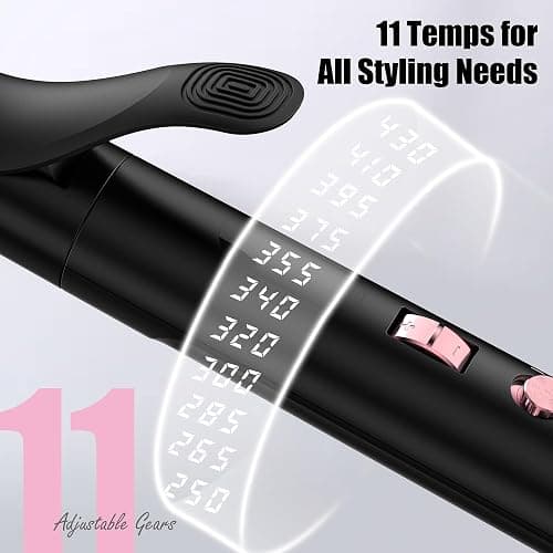 FARERY Long Barrel Curling Iron 1 Inch, Ceramic Curling Iron for Thin Hair, Infused Argan Oil & Keratin, Long Lasting Styling, 11 Adjustable Temp, Include Clips & Silicone Pad thumbnail 5