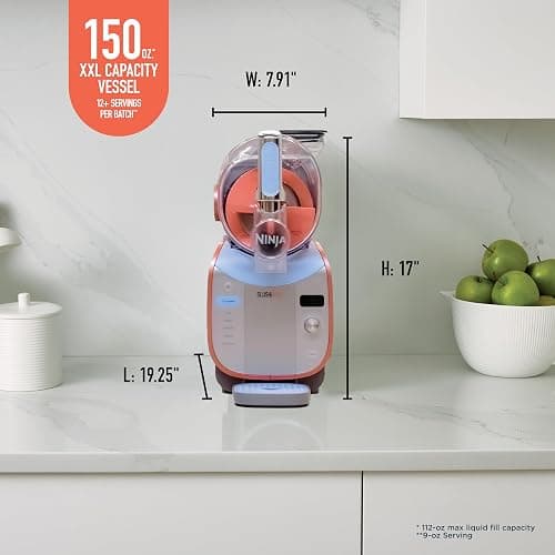 Ninja SLUSHi Max XXL Smart Frozen Drink Maker | Top Performance & Smart Technology, Party-Size 150oz Capacity, No Ice Needed, 6 Programs, Ideal Temp & Texture up to 12 hours | Peach FS605 thumbnail 2