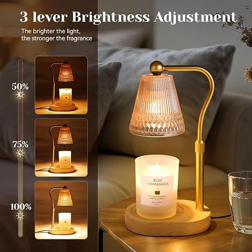 ZUSANUN Candle Warmer Lamp, Adjustable Height & Dimmable, Candles with Timer, 2H/4H/8H Auto Off, Safe Flameless Night Light for Home Decor, Bedroom, Office, Christmas Birthday Gift for Women & Men thumbnail 3