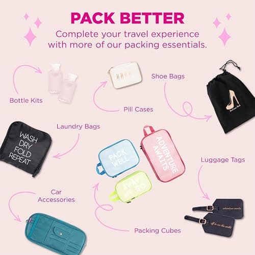 Miamica Shoe Storage Bag – 11” x 9” – Cute Shoe Bag for Women w Interior Divider, Protects Luggage - Fits 1-2 Pairs of Shoes thumbnail 7