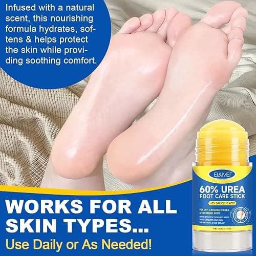 60% Urea Cream Stick plus 2% Salicylic Acid, Maximum Strength Urea Foot Cream Callus Remover for Dry Cracked Heels, Hands, Knees,Exfoliating Moisturizer, Dead Skin Remover Foot Balm 1.4oz (1pcs) thumbnail 8