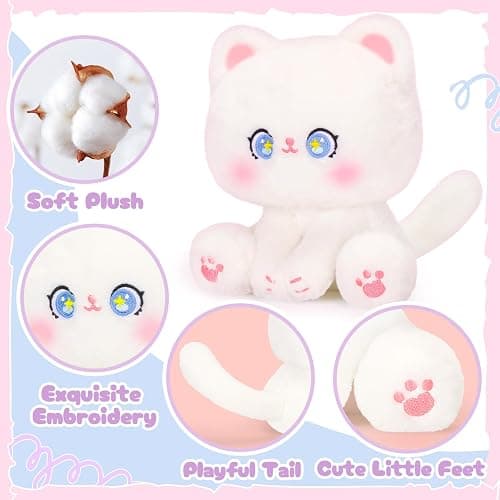 CatchCute Cat Plush Toys and Purse Set for Kids,Cat Stuffed Toy Kids with Cute Zipper Crossbody Bag, Soft Stuffed Cat Toys Set Birthday Party Favors for Toddlers Kids thumbnail 4