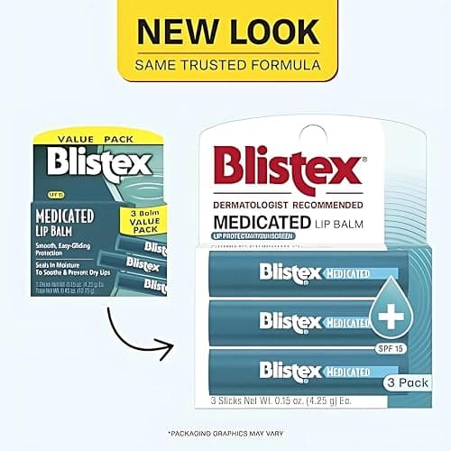 Blistex Medicated Lip Balm, 0.15 Ounce, 3 Count (Pack of 1) Prevent Dryness & Chapping, SPF 15 Sun Protection, Seals in Moisture, Hydrating Lip Balm, Easy Glide Formula for Full Coverage thumbnail 2