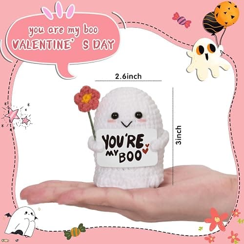You're My Boo Crochet Ghost - Anniversary Love Birthday Gifts for Women Men Her Him Boyfriend Girlfriend, Fathers Day Card for Husband from Wife - Holiday Stuffers for Halloween Valentine Christmas thumbnail 2